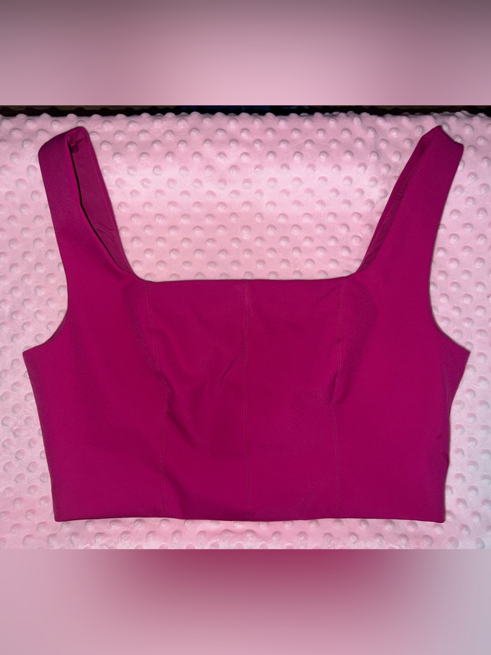 House of Harlow 1960 Magenta Square-Neck Crop Top